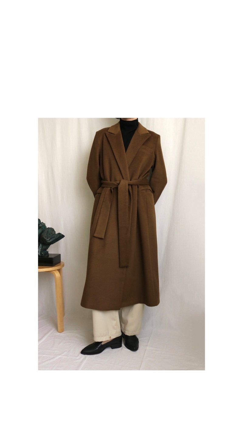 【下單訂製】Apostrophe Coat 羔羊毛大衣 可可綠 - 女大衣/外套 - 羊毛 