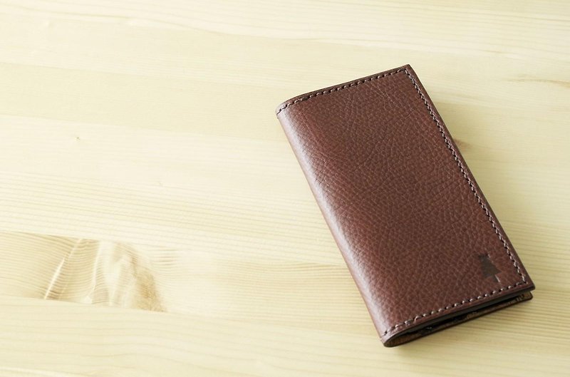 永く使いたいイタリアンレザーiPhoneケース　チョコ　Italian leather iPhone case #choco - スマホケース - 革 ブラウン