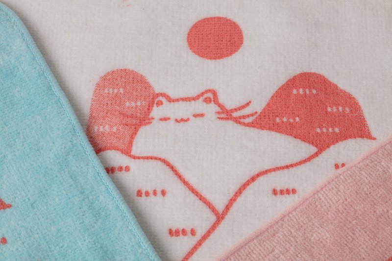 Cat series small handkerchief screen printing silk screen pure cotton environmental protection - Towels - Cotton & Hemp 