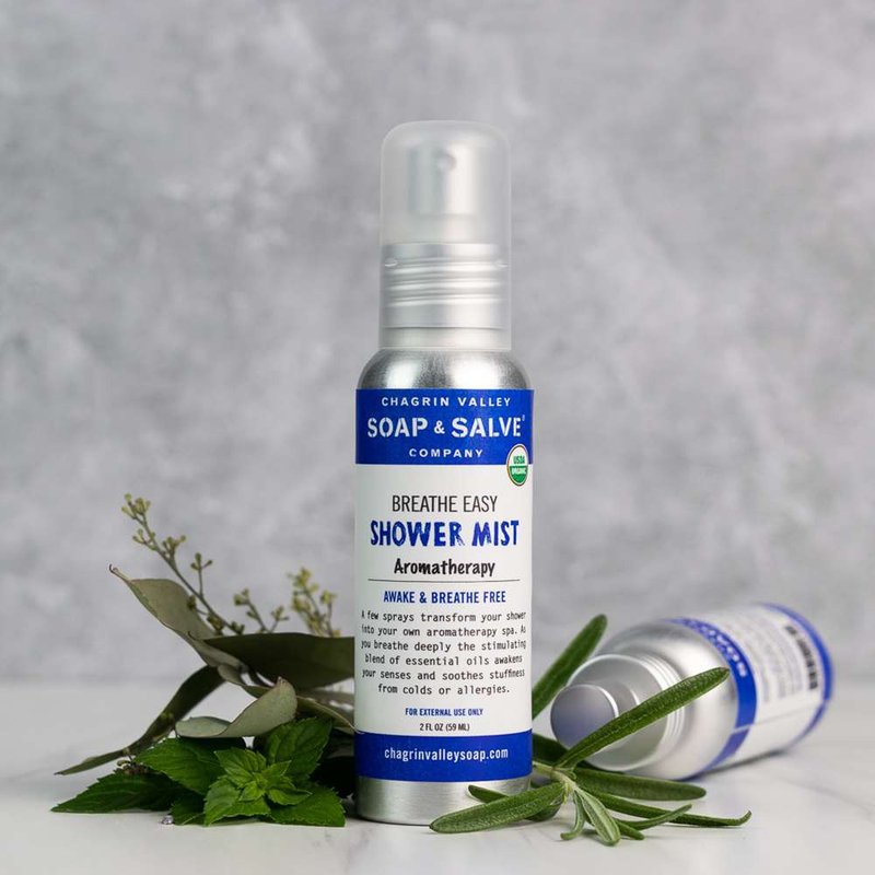 SHOWER MIST: BREATHE EASY - 2oz - Fragrances - Plants & Flowers Blue