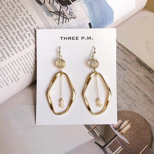 THREE P.M. 維納斯的誕生 珍珠耳環 14K 包金 女生禮物 情人節禮物