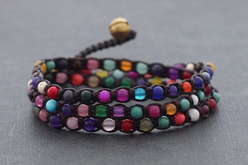 Candy Bracelets Stone Mix Colorful Vivid Woven Bracelets Anklets - สร้อยข้อมือ - เครื่องประดับพลอย หลากหลายสี