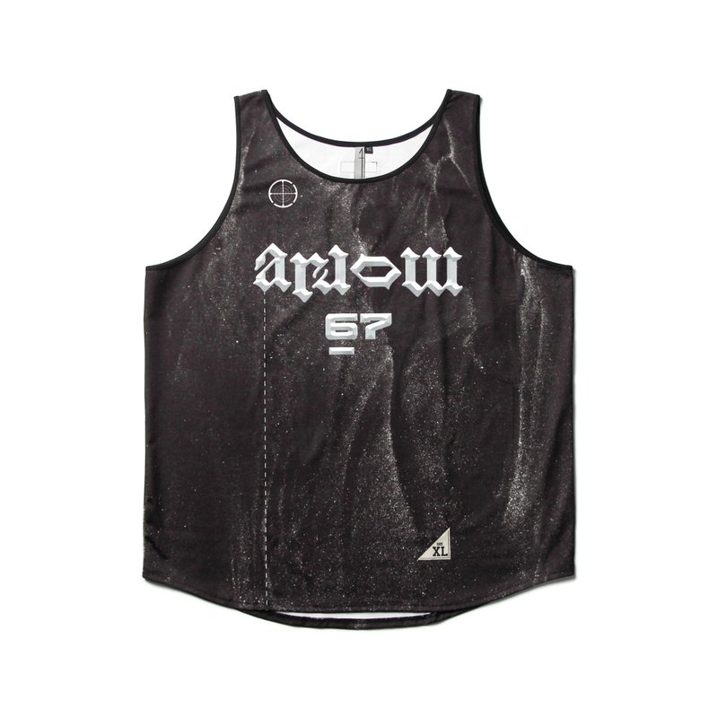 .67ARROW ARMS DUDE JERSEY_經典款街頭籃球衣 無袖 潮流 嘻哈 大 - 男 T 恤 - 棉．麻 黑色