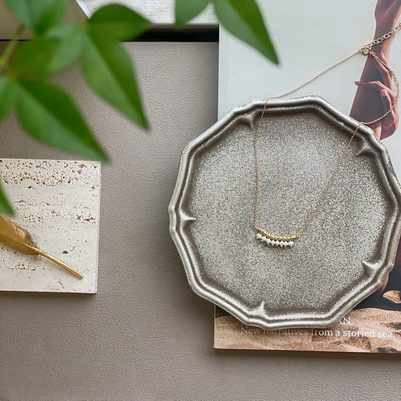 金色珍珠短鍊 鎖骨鍊 - 鎖骨鍊 - 其他金屬 金色