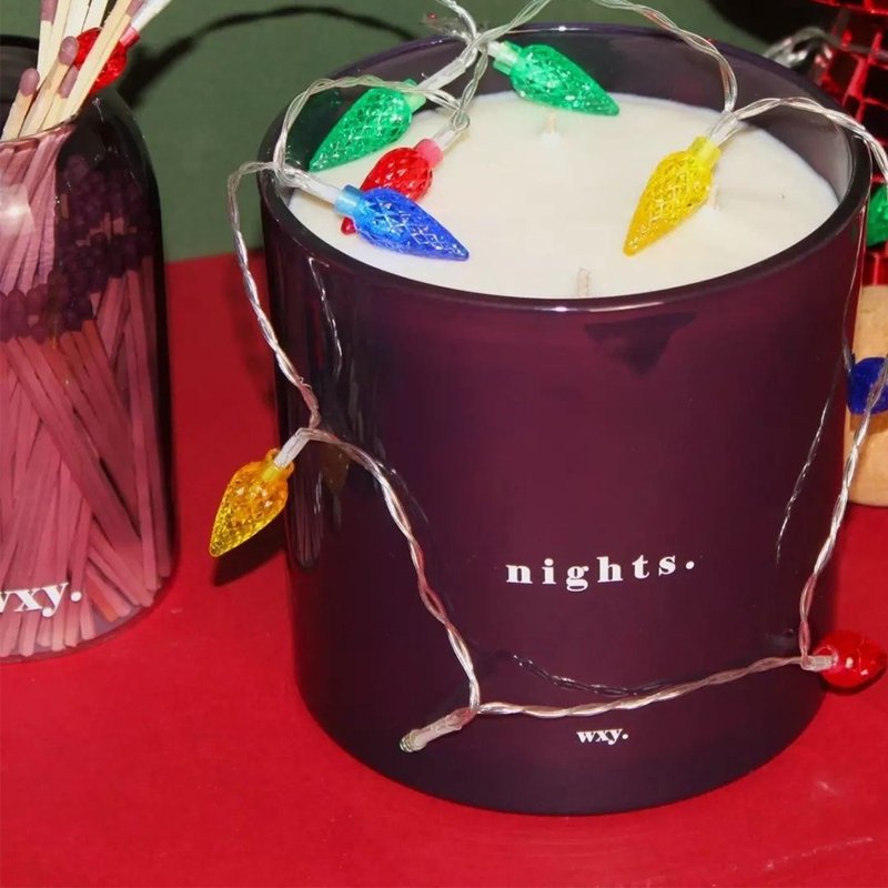 wxy Kingsized Candle- nights. (Bourbon Sugar + Tobacco) /53oz - เทียน/เชิงเทียน - แก้ว สีม่วง