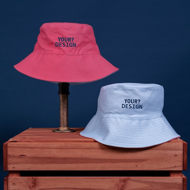[カスタマイズされたバレンタインデーのギフト] 2色の漁師の帽子/ピンク/ライトブルー - 帽子 - コットン・麻 