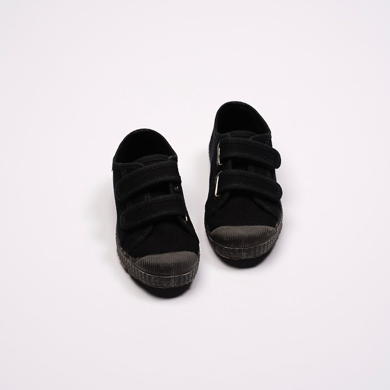 西班牙帆布鞋 CIENTA U78020 01 黑色 黑底 020布料 童鞋 魔鬼氈 - 童裝鞋 - 棉．麻 黑色