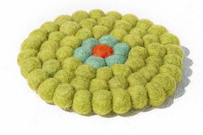 Christmas gift ethnic forest wool felt coaster rainbow coaster-Nordic matcha absorbent coaster - Coasters - Wool Multicolor