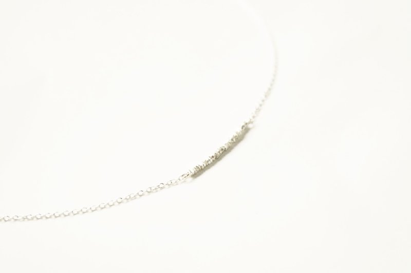 ::Silver Mine Series:: Silver-silver low-light cutting clavicle chain (2.0) - Collar Necklaces - Silver 