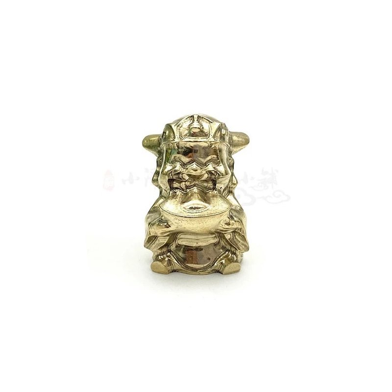 Bronze mascot to attract wealth, God of Wealth, good luck, attract wealth, ward off evil spirits, house control, eliminate evil spirits, protect against evildoers - Items for Display - Copper & Brass Yellow