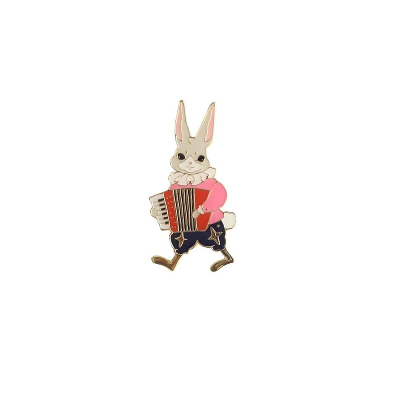 Ode to Joy / Accordion Rabbit / Brooch / Badge - Brooches - Other Metals 