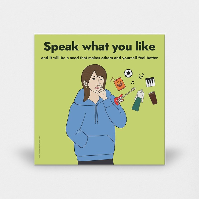 アクションポスター12 - Speak what you like - 海報/掛畫/掛布 - 紙 綠色