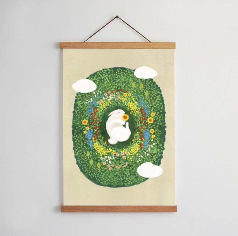 Illustration Poster/Rabbit and Flower - Posters - Paper 