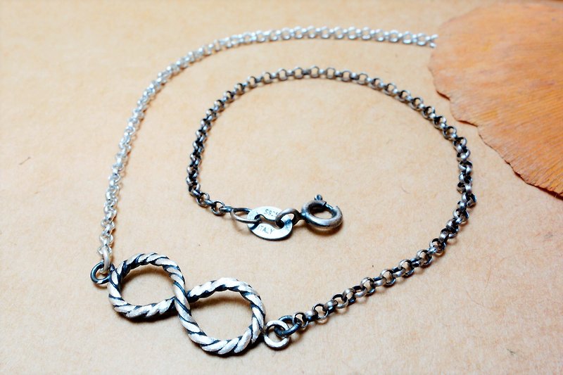 Sterling silver ~ black and white unlimited bracelet - Bracelets - Silver Silver