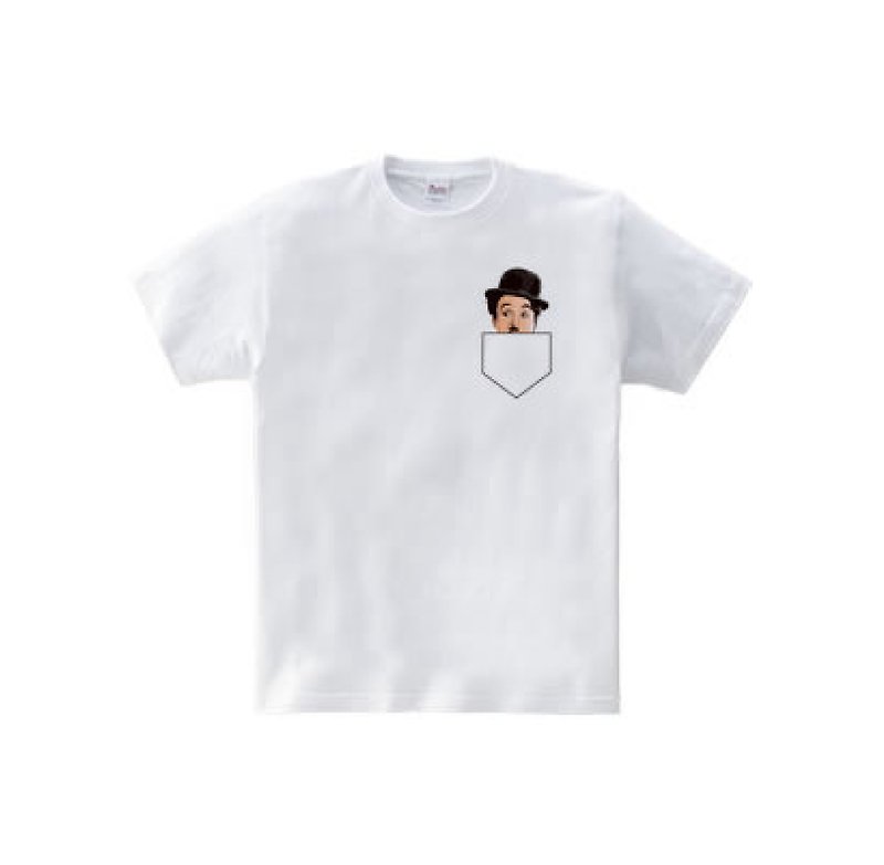 チャップリンポケット（5.6oz Tシャツ） - 男 T 恤 - 棉．麻 白色