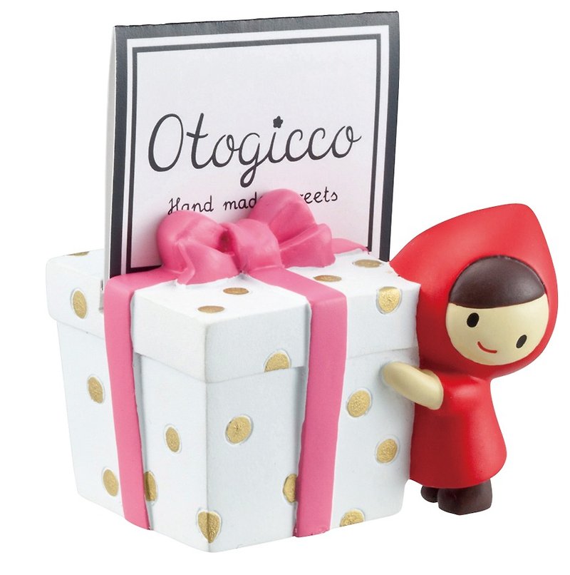 【日本Decole】Otogicco系列 療癒系小紅帽卡片夾/MEMO夾★禮物 - 文件夾/資料夾 - 其他材質 粉紅色