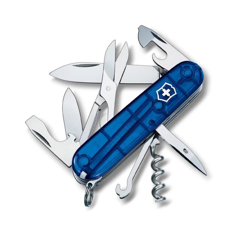 VICTORINOX 瑞士維氏 Climber 14用瑞士刀/透藍 1.3703.T2 - 露營用品 - 不鏽鋼 藍色