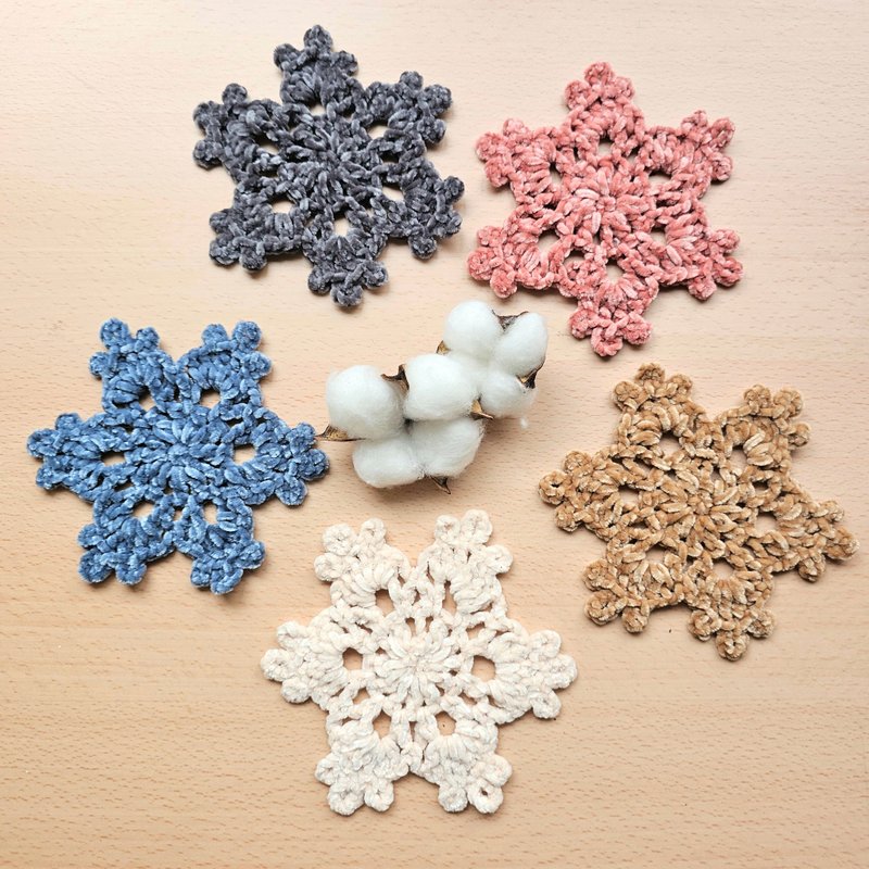 Handwoven - Snowflake woven mat - Items for Display - Polyester Multicolor