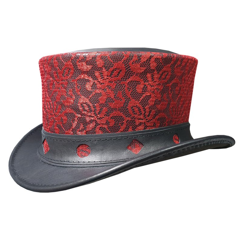 Cherry Parlor Victorian Top Hat - Hats & Caps - Genuine Leather Black