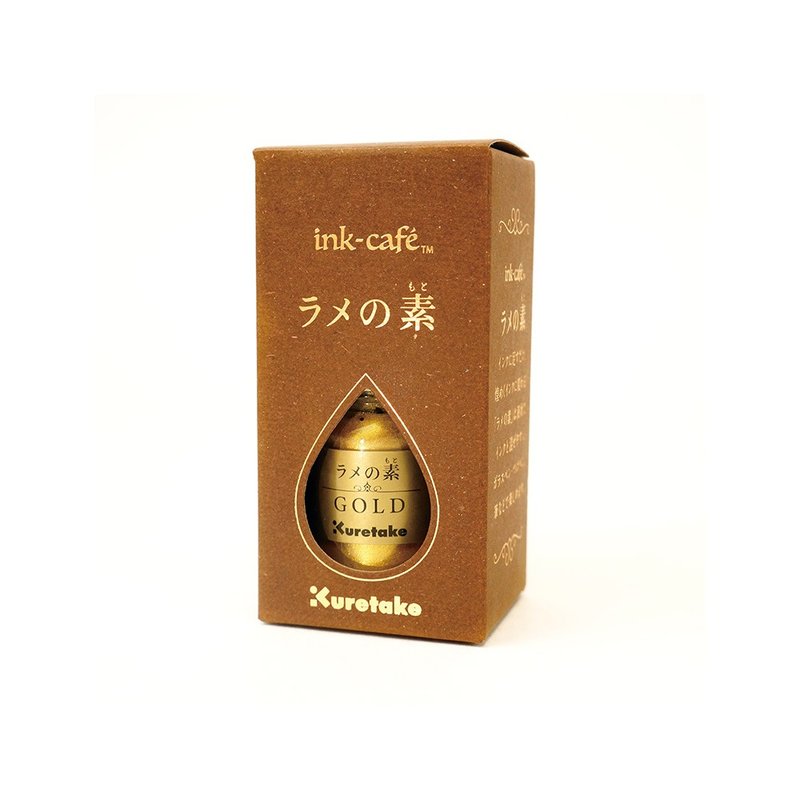 【Kuretake】ink-café glitter 20ML gold - อุปกรณ์เขียนอื่นๆ - วัสดุอื่นๆ สีทอง