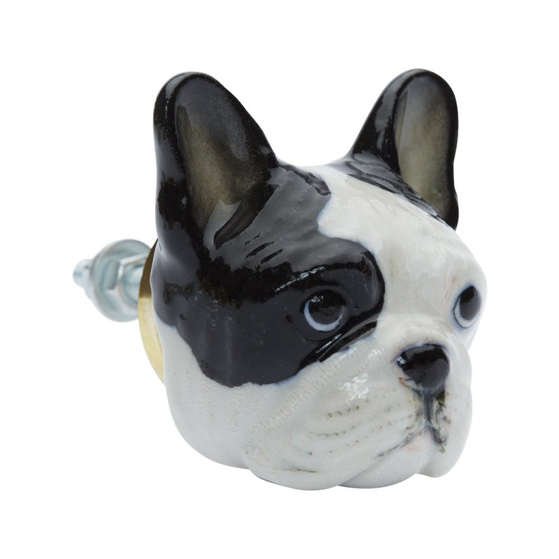 AndMary 門把-黑白鬥牛犬 禮盒裝 Bulldog Doorknob - 其他 - 瓷 