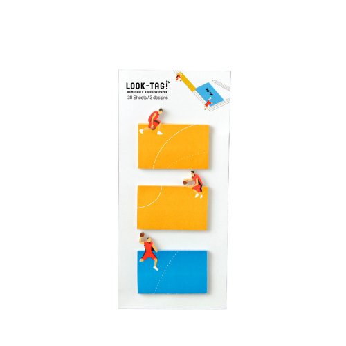 SPICE 日本雜貨 臺灣代理 【SPICE】日本文具 LOOK-TAG! 設計便利貼/書籤- 籃球
