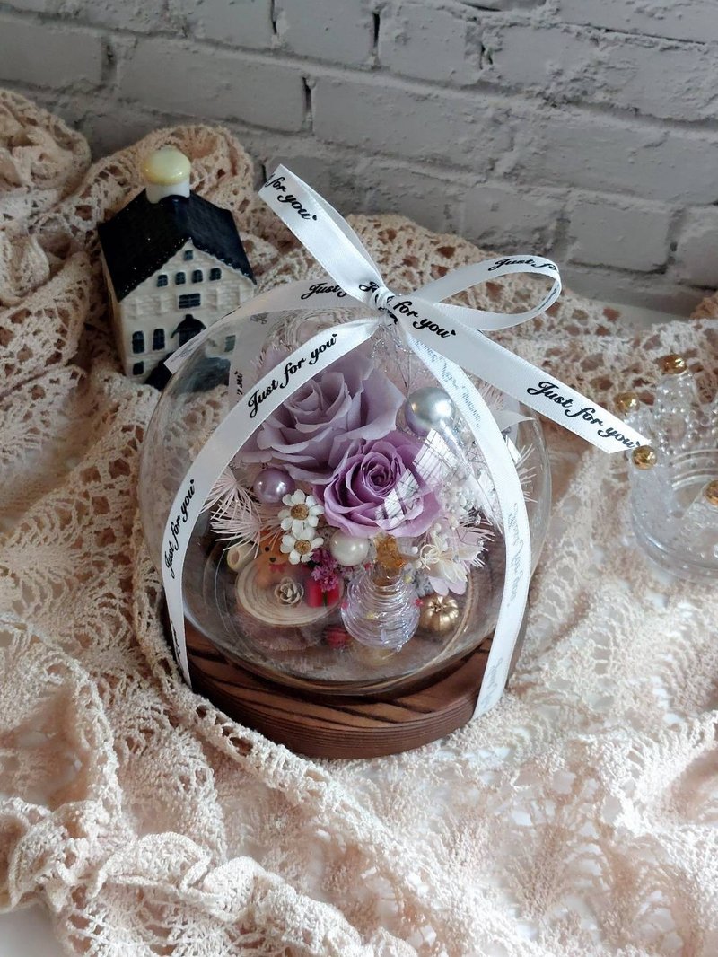 琉璃聖誕樹永生花玻璃罩.花盅 永生花禮 聖誕節禮物.交換禮物 - 乾燥花/永生花 - 植物．花 