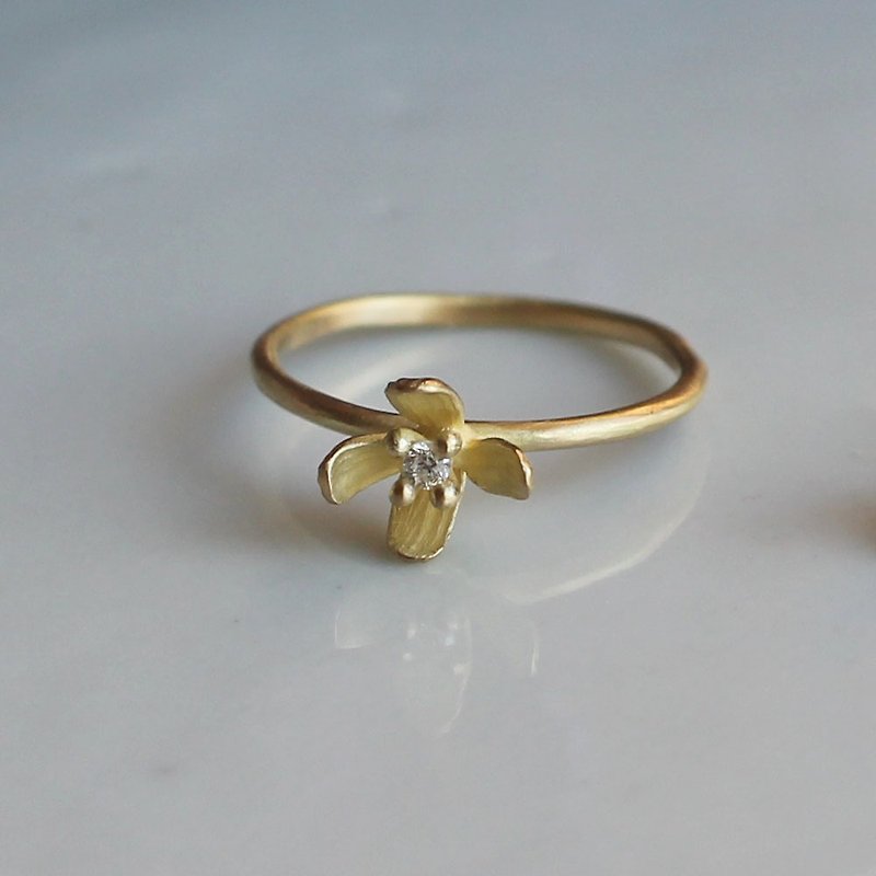 18K gold ミズヒキソウのリング - 戒指 - 貴金屬 金色