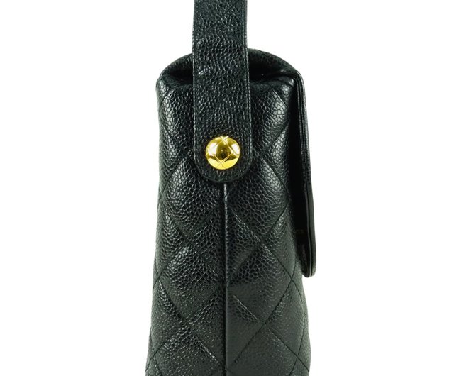 Chanel Black Caviar Leather Vintage Shoulder Bag (01372) - Shop Fingertips Vintage  Messenger Bags & Sling Bags - Pinkoi