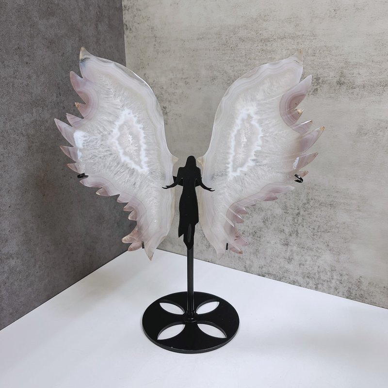 Agate Elf Agate Wings Ornament Ornament - ของวางตกแต่ง - เครื่องประดับพลอย 