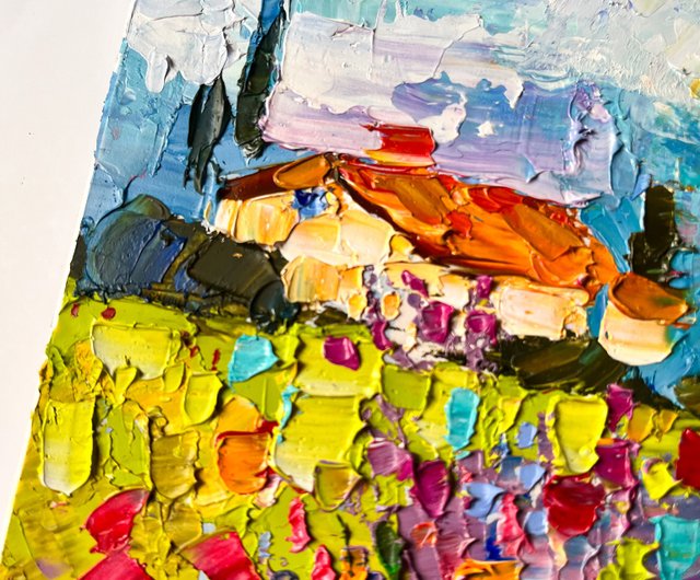 特別オファー トスカーナの絵画 ケシ原画 風景画 油彩画 - ショップ 画材
