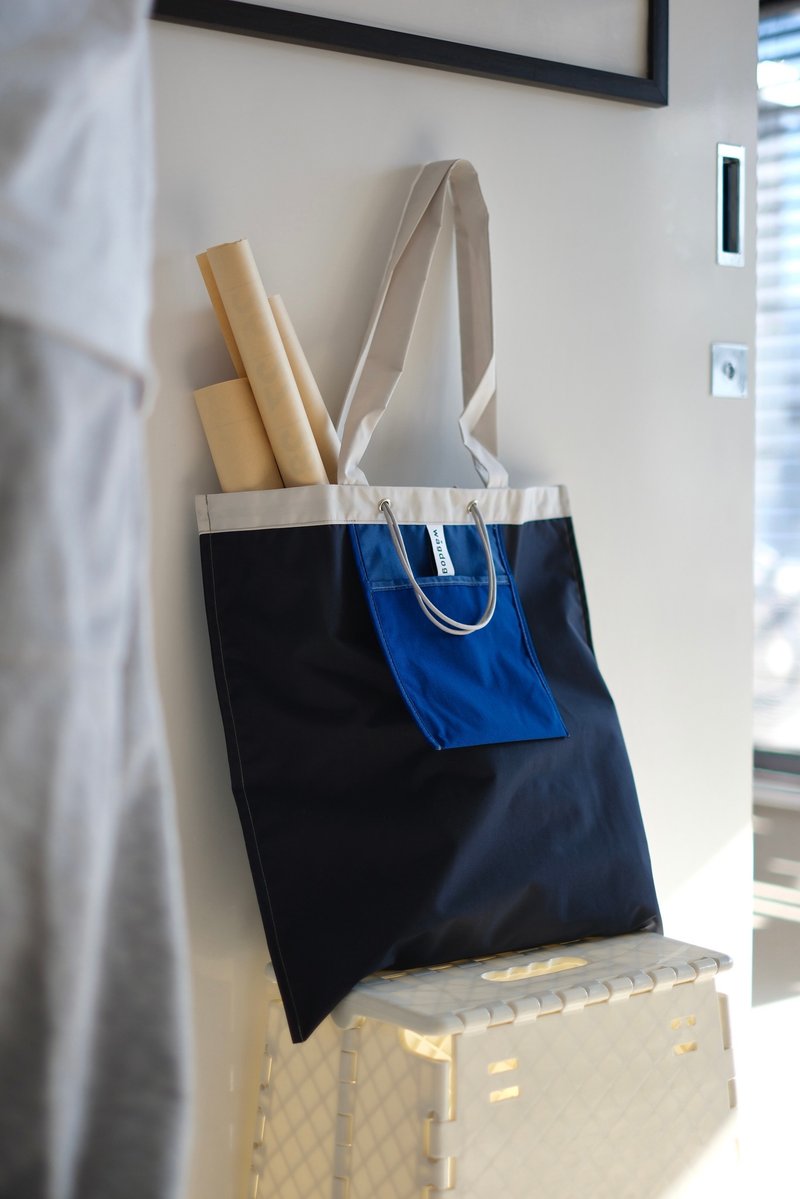 DAILY 2wayトートバッグ / カラーブロック navy × blue - 側背包/斜背包 - 其他材質 卡其色