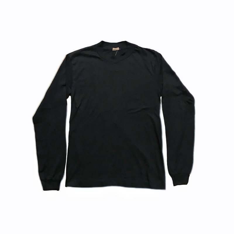 Vintage Long Sleeve T-shirt 美式字母圖樣薄長袖 - 女上衣/長袖上衣 - 棉．麻 黑色