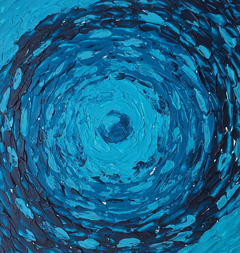 邪眼の絵画 Nazar Boncuk オリジナルアート ギリシャ風壁掛け 5 x 7 ブルーアイ - ポスター・絵 - その他の素材 ブルー