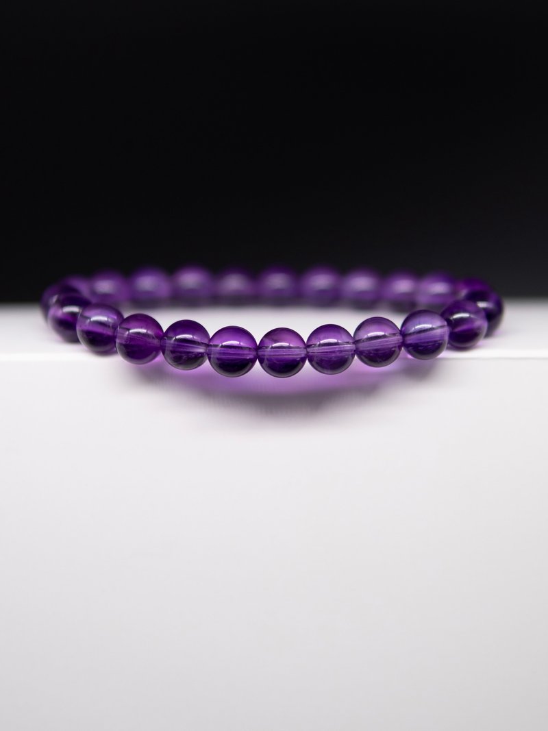 Top quality Uruguayan natural amethyst rich purple ice translucent 7.5mm - สร้อยข้อมือ - คริสตัล 