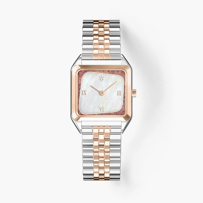 VANNA GEMINUS STRAWBERRY QUARTZ & PEARL Female Watch - Women's Watches - Stainless Steel Gold