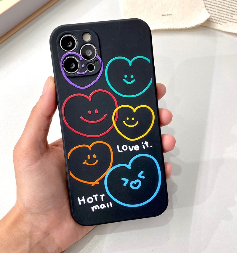 Mobile Phone Case,Multiple Models Support,Heart smiling Silicone Case - เคส/ซองมือถือ - ซิลิคอน สีดำ