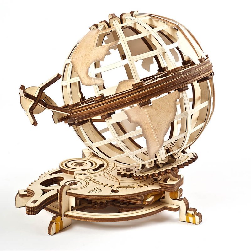 /Ugears/ The rotating Gaia planet Globus, a wooden model of Ukraine - Gadgets - Wood Khaki