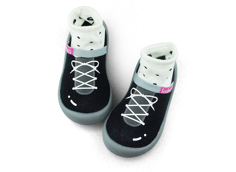【Feebees】擬真系列 芭蕾點點 (學步鞋 襪鞋 童鞋 台灣製造) - 童裝鞋 - 其他材質 黑色