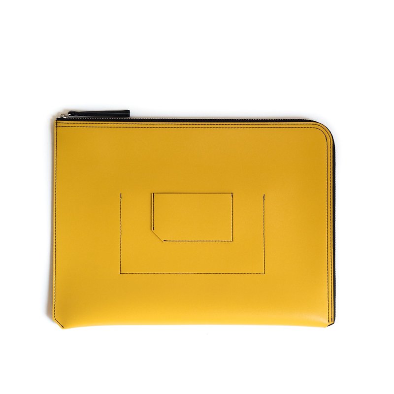 Patina Customize the folder. Information bag - แฟ้ม - หนังแท้ สีเหลือง