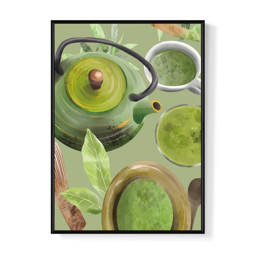 茶道の芸術 II - 日本の茶道イラスト 掛け絵/茶室の装飾 掛け絵/和の