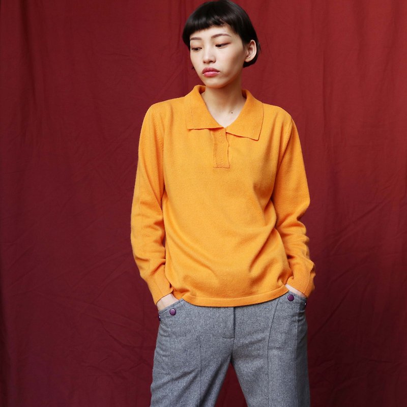 Pumpkin Vintage. Ancient Orange Cashmere Cashmere Pullover - Women's Sweaters - Wool Orange