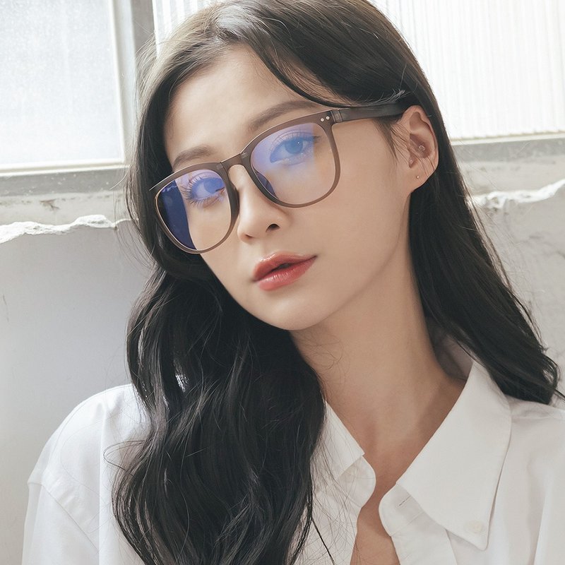 樂讀時尚多功能帕爾棕TR90輕盈氣墊感折疊款方框UV400濾藍光眼鏡 - 眼鏡/鏡框 - 塑膠 咖啡色