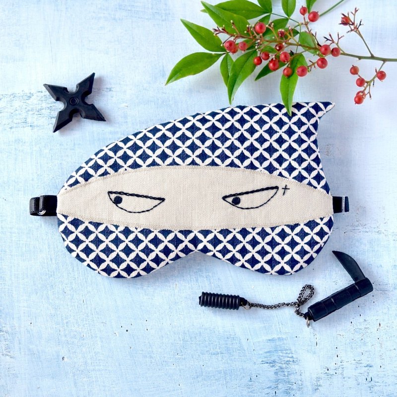 NINJA/Shippo pattern/Blue/sleep mask/ - ผ้าปิดตา - ผ้าฝ้าย/ผ้าลินิน สีน้ำเงิน