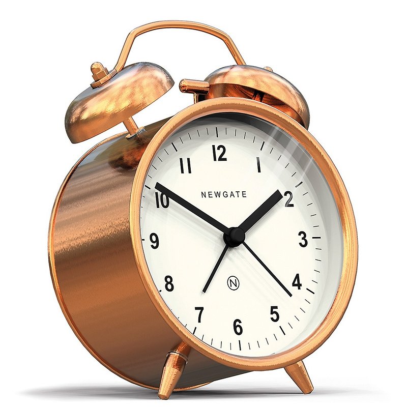 イギリス風置時計 - チャーリーベル - レッド銅 -  9.5cm - 時計 - 銅・真鍮 ピンク