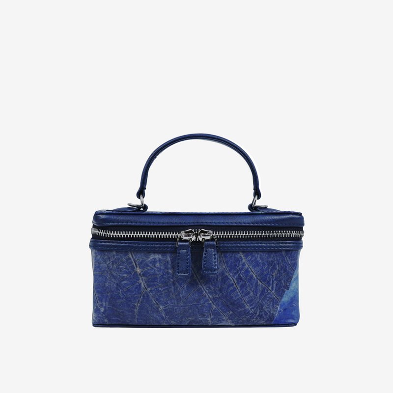 Vanity Mini Bag - Sapphire Blue (Silver chain strap) - 手提包/手提袋 - 植物．花 藍色