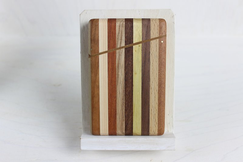 寄木の名刺入れ ストライプ - 名刺入れ・カードケース - 木製 カーキ