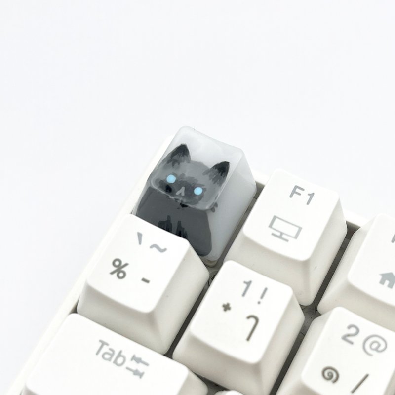 OEM keycap gray-black pointed cat - Computer Accessories - Plastic Transparent