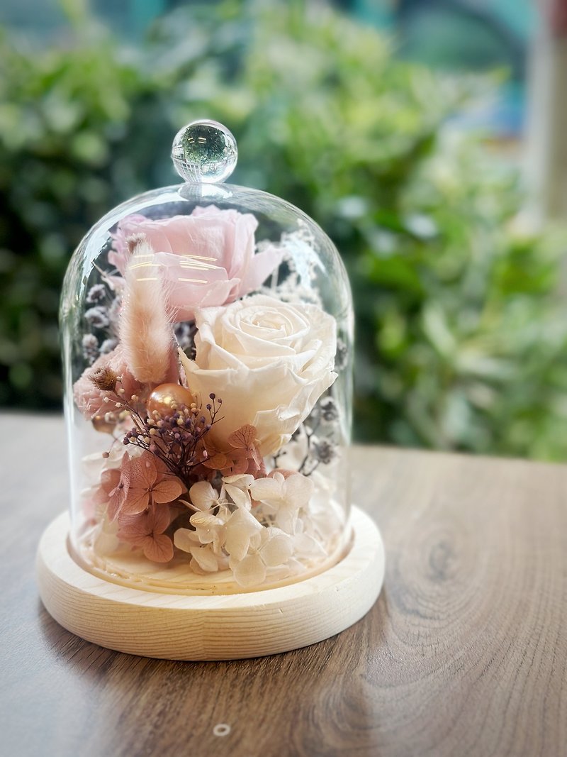 KL Eternal Heart Flower Glass Cup - With Light - ของวางตกแต่ง - พืช/ดอกไม้ 