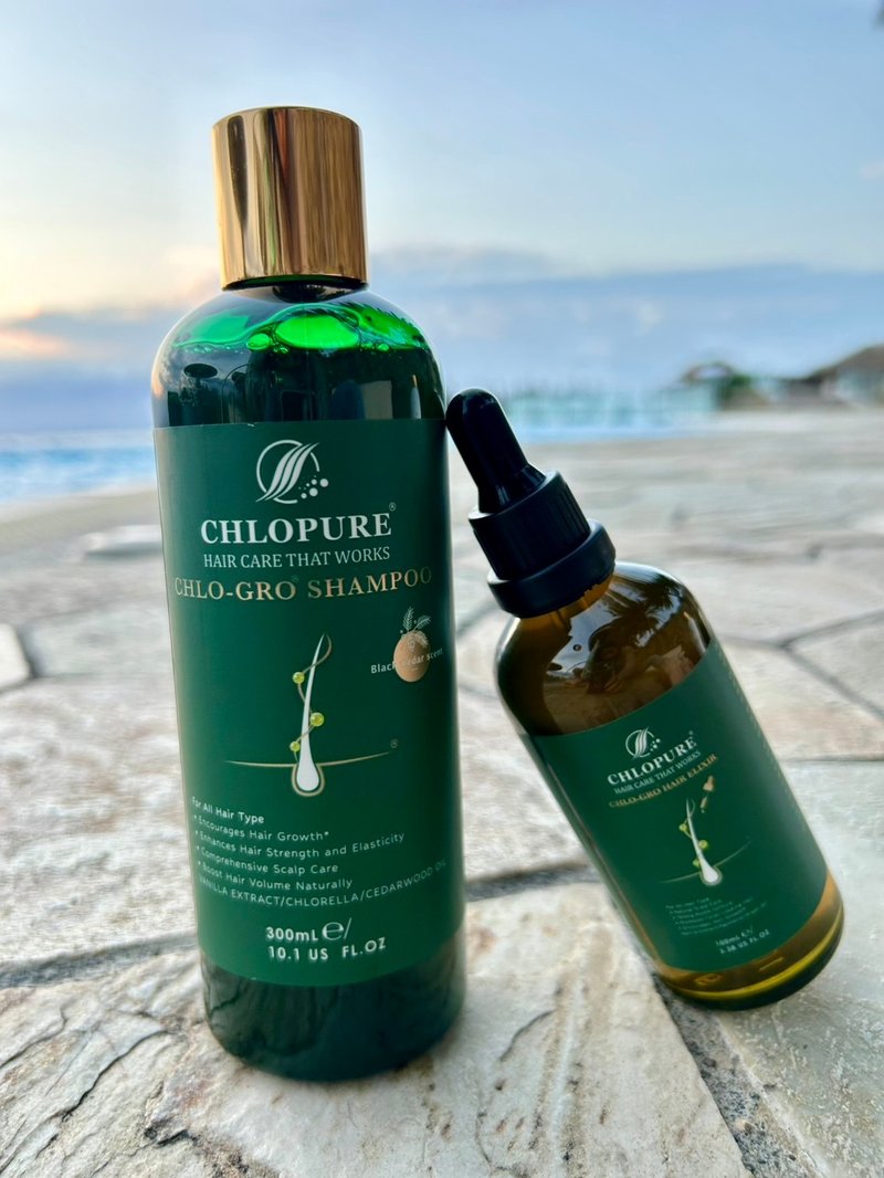 【英國品牌CHLOPURE】養髮液100ml+養髮洗髮精300ml 2入組 - 洗髮精/餅/皂 - 環保材質 綠色